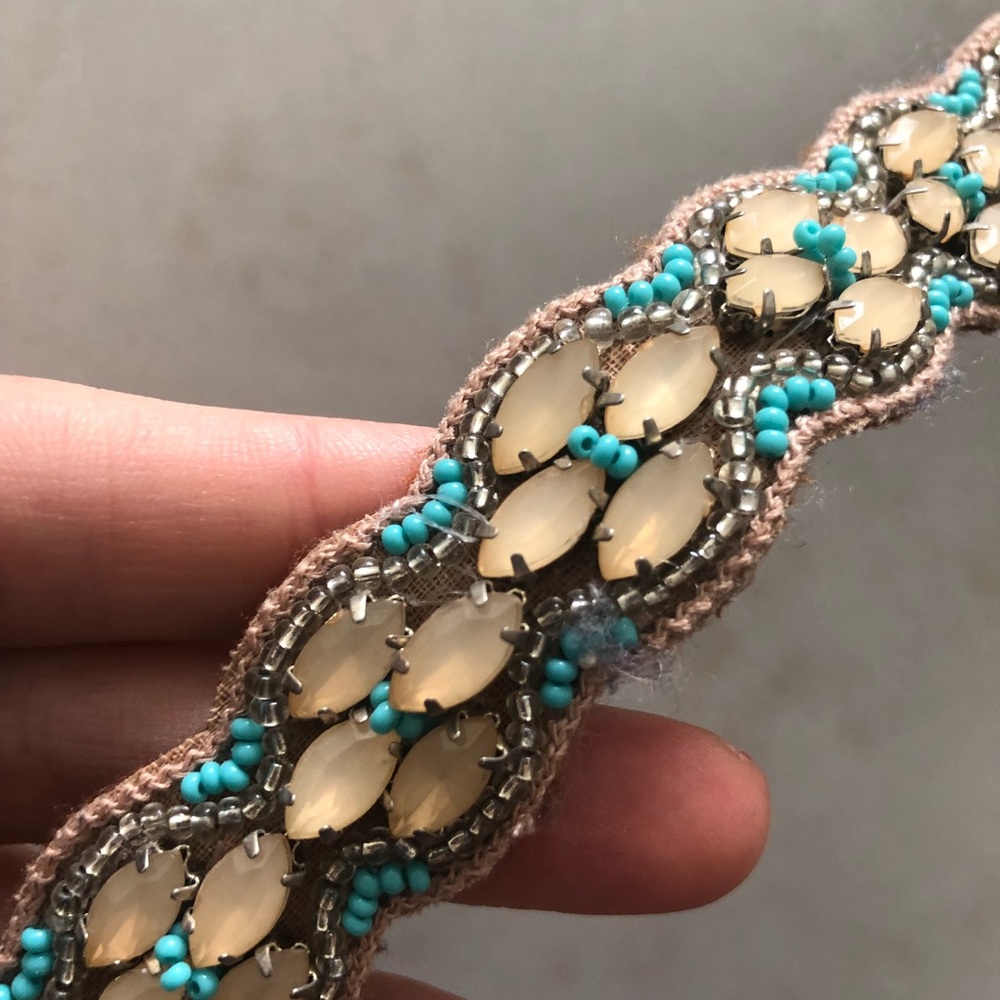 Altar’d State Adjustable Beaded Sash - Turqoise